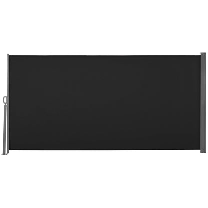 Outsunny Retractable Side Awning Privacy Screen, Grey, Black or Cream - 3m x 1.6m - Clara Shade Sails - Outsunny - Black - 