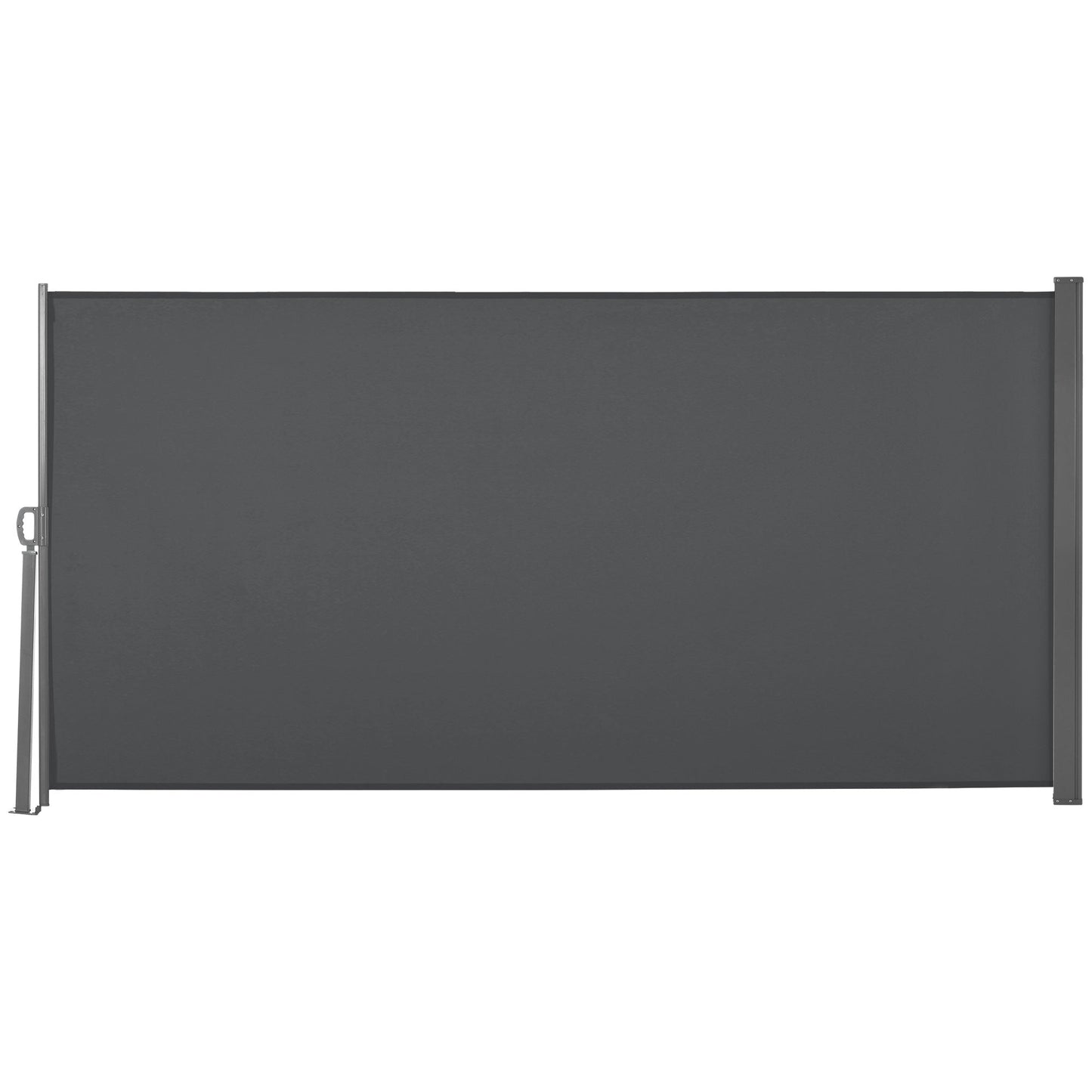 Outsunny Retractable Side Awning Privacy Screen, Grey, Black or Cream - 3m x 1.6m - Clara Shade Sails - Outsunny - Grey - 