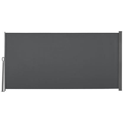 Outsunny Retractable Side Awning Privacy Screen, Grey, Black or Cream - 3m x 1.6m - Clara Shade Sails - Outsunny - Grey - 