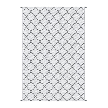 Outsunny Reversible Outdoor Garden Rug (182cm x 274cm) – Black & White or Grey & White - Clara Shade Sails - Outsunny - Grey & White - 