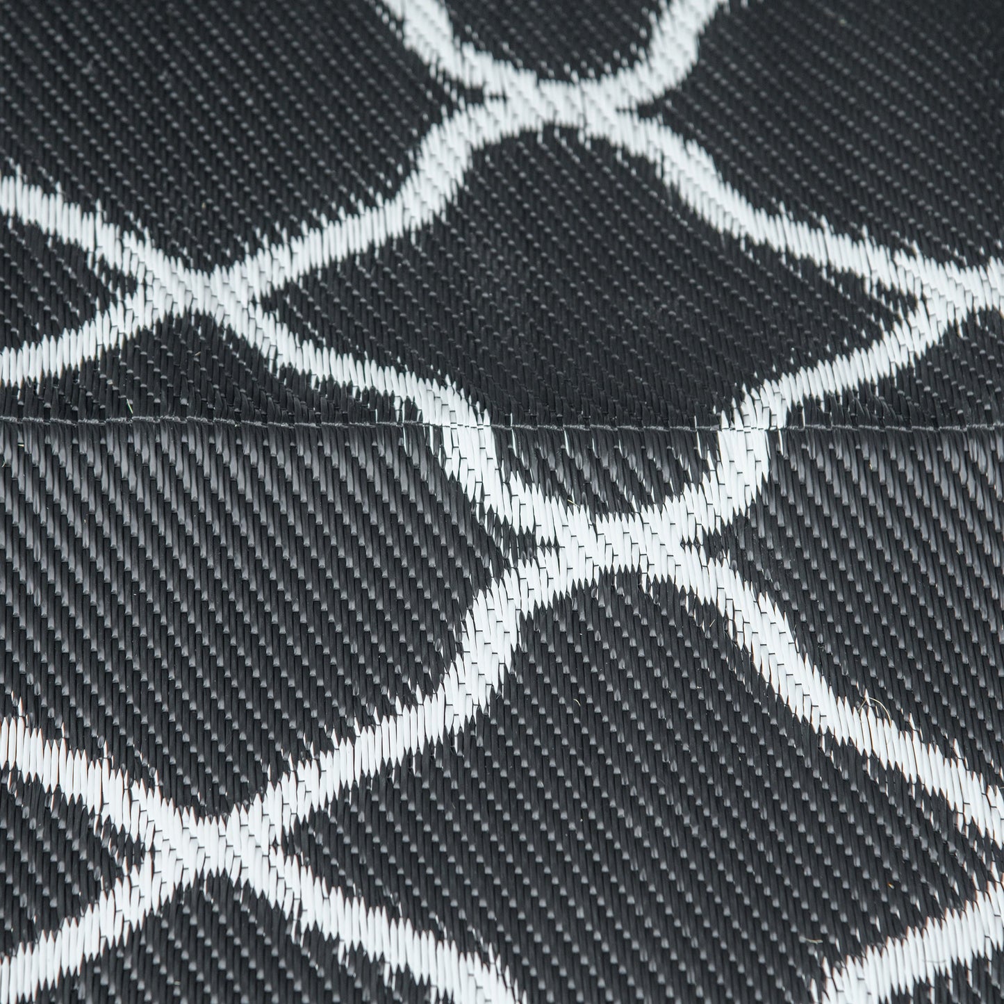 Outsunny Reversible Outdoor Garden Rug (182cm x 274cm) – Black & White or Grey & White - Clara Shade Sails - Outsunny - Grey & White - 