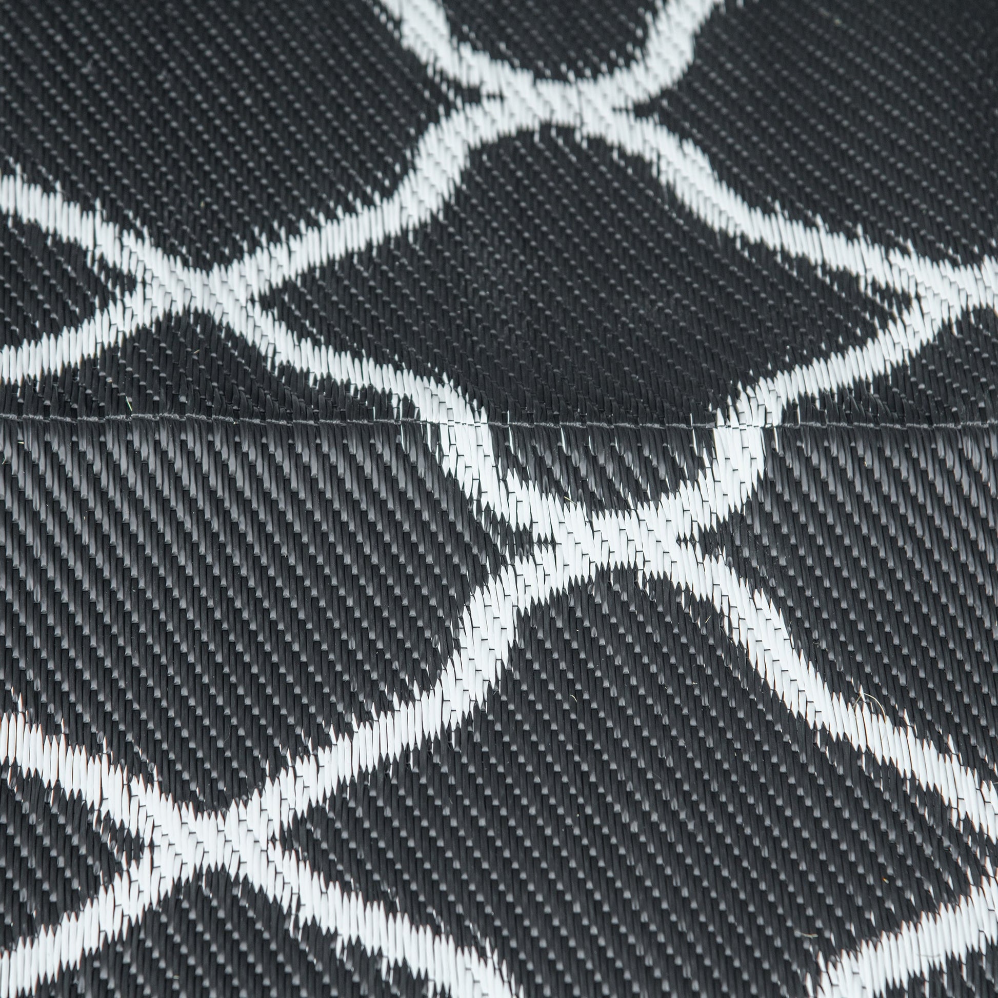 Outsunny Reversible Outdoor Garden Rug (182cm x 274cm) – Black & White or Grey & White - Clara Shade Sails - Outsunny - Grey & White - 