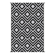 Outsunny Reversible Outdoor Garden Rug (182cm x 274cm) – Brown & White or Black & White - Clara Shade Sails - Outsunny - Black & White - 
