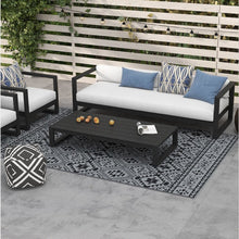 Outsunny Reversible Outdoor Garden Rug – Black & Grey (182cm x 274cm) - Clara Shade Sails - Outsunny - 