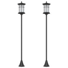 Outsunny Set of Two 1.8m Traditional Solar Lamp Posts – Black - Clara Shade Sails - Outsunny - 
