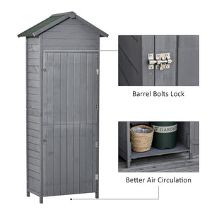 Outsunny Wooden 2 Door Garden Shed - Natural Wood or Grey - Clara Shade Sails - Outsunny - Natural Wood - 