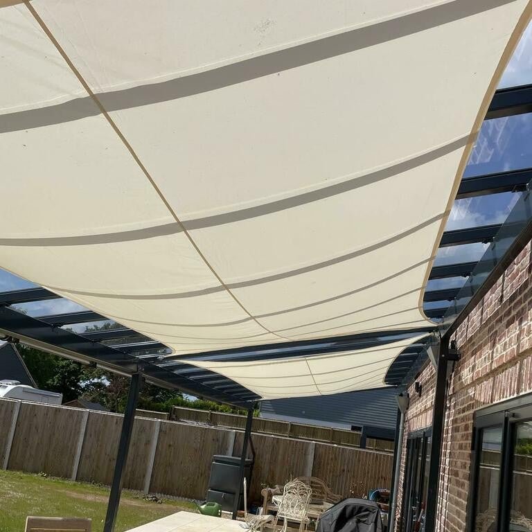Rectangle Cream - Sun Shade Sail - Water Resistant UV Garden Canopy Awning 2m x 3m, 2m x 4m, 3m x 4m, 3m x 5m, 4m x 5m, 4m x 6m - Clara Shade Sails - Clara Shade Sails - 2m x 3m - 