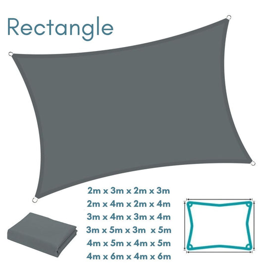 Dark Grey Anthracite Shade Sail Rectangle water resistant UV resistant