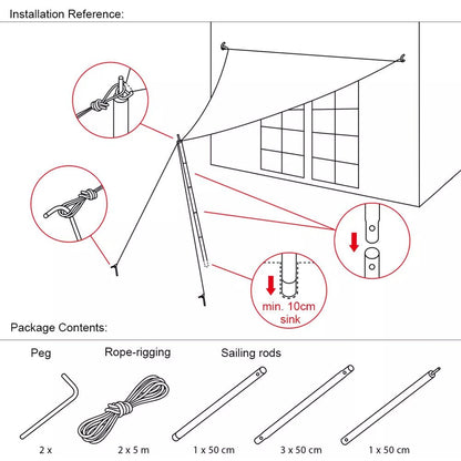 Shade Sail Pole Kit - 2.5m - Clara Shade Sails