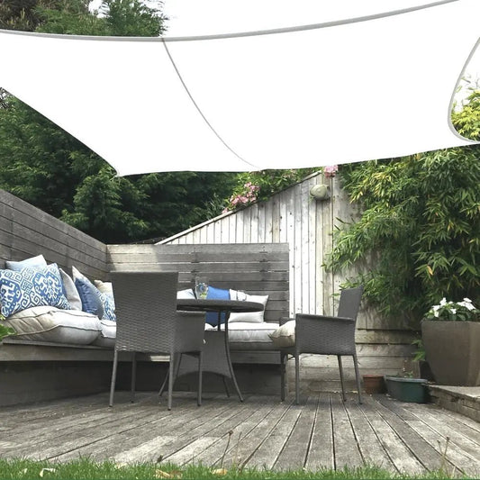 Square 5m - Clara Sun Shade Sail - White Waterproof UV Patio Garden Canopy Awning - Clara Shade Sails - Clara Shade Sails - 