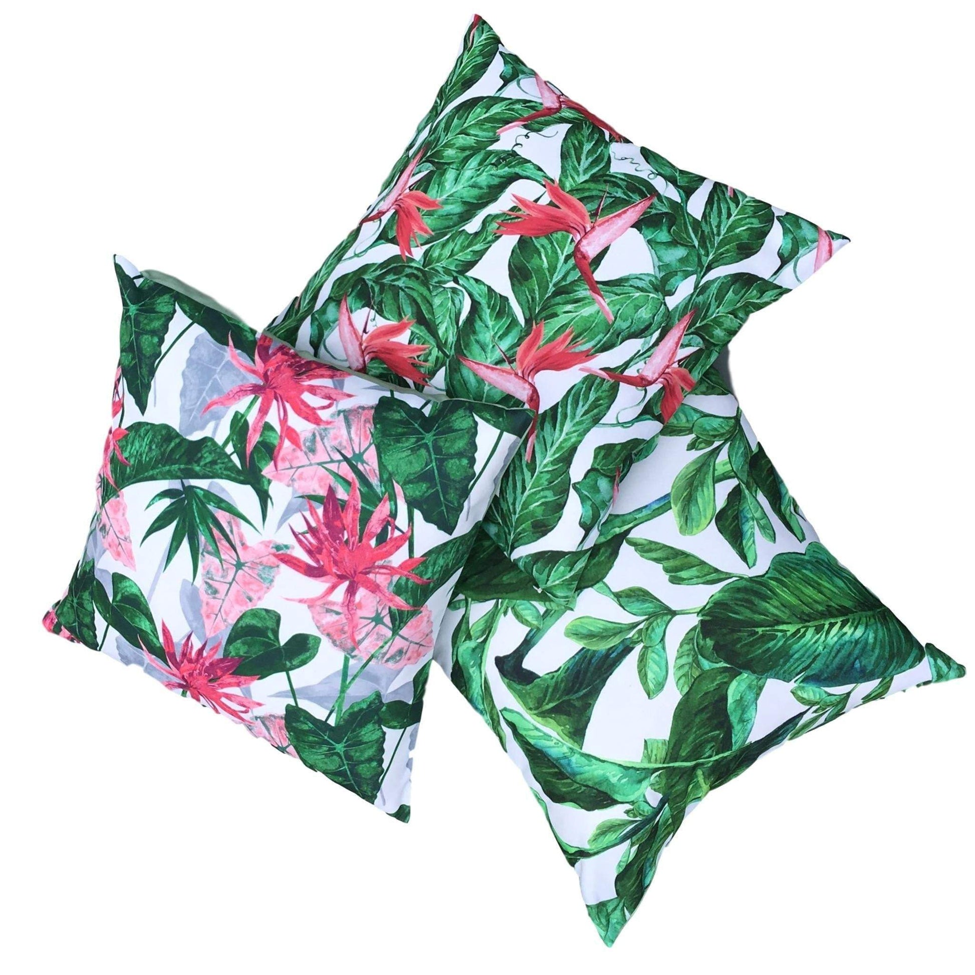 Bird of Paradise Water Resistant Garden Cushion Cover - Tropical Jungle Rainforest Clara Shade Sails