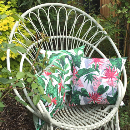 Bird of Paradise Water Resistant Garden Cushion Cover - Tropical Jungle Rainforest Clara Shade Sails