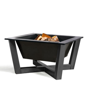 Brasil Square Fire Bowl Pit 70cm - Cook King Garden and Outdoor Patio Entertaining Portable Metal Square Fire Bowl Cook King