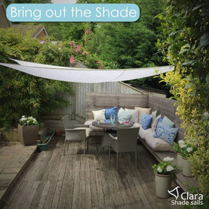 Equilateral Triangle 5m - Clara Sun Shade Sail - White Waterproof UV Garden Canopy Awning Clara Shade Sails