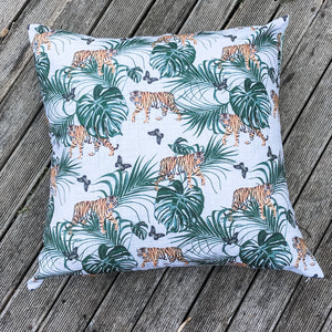 Extra Large 65cms Tiger Water Resistant Garden Floor Cushion Cover Scatter Pillow Cover Tropical Jungle Rainforest Clara Shade Sails