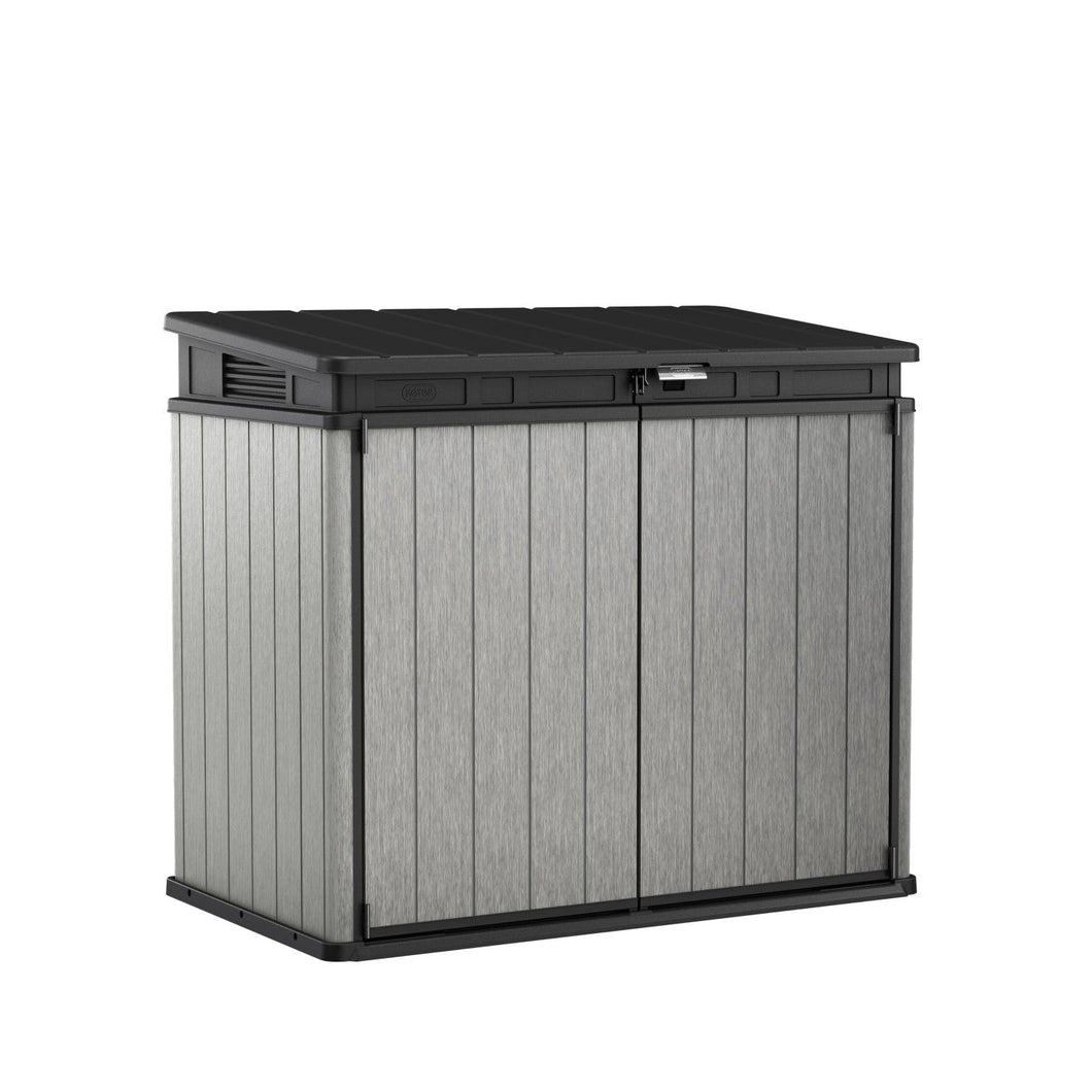 Keter Elite Storage Box Duotech Garden Household Bin Cover 1150L Black Grey Keter