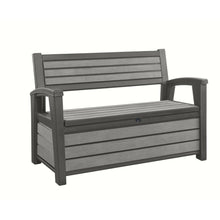 Keter Hudson Garden Bench Storage Box Wood Effect 227L Anthracite Keter