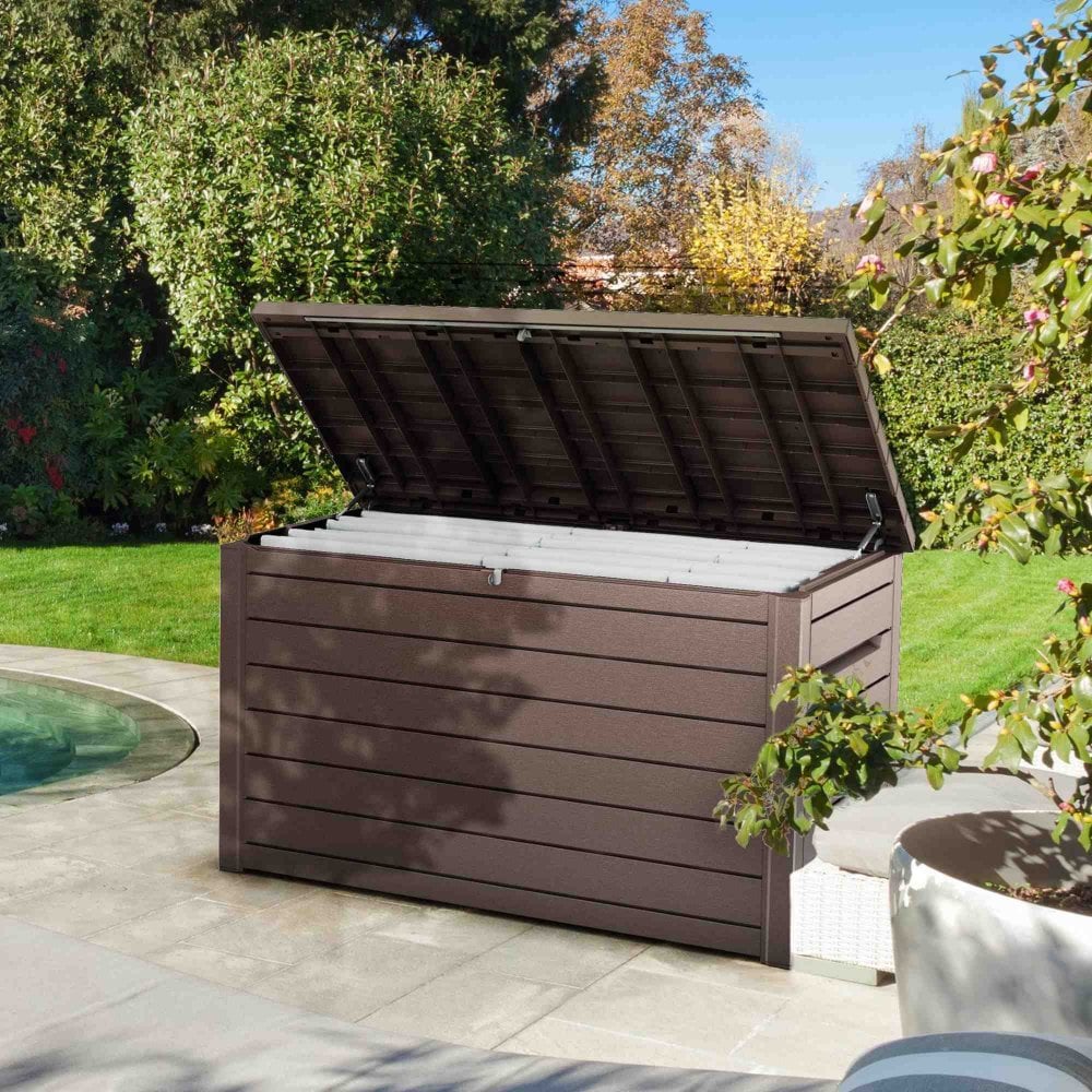Keter - XXL Deck Box Wood Effect 870L - Brown or Anthracite Keter