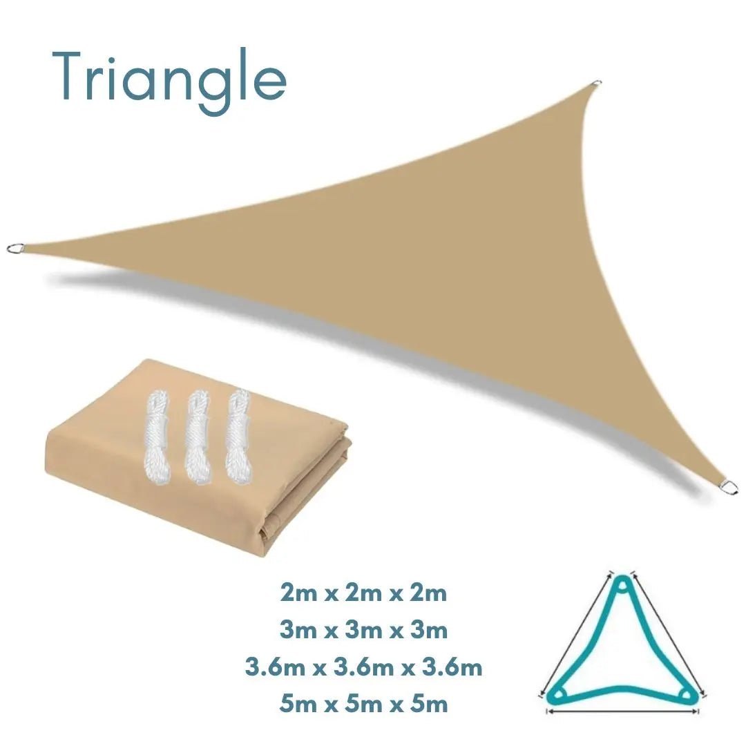 Sand Shade Sail Equilateral Triangle water resistant UV resistant