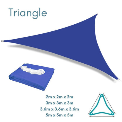 Blue Shade Sail Equilateral Triangle water resistant UV resistant