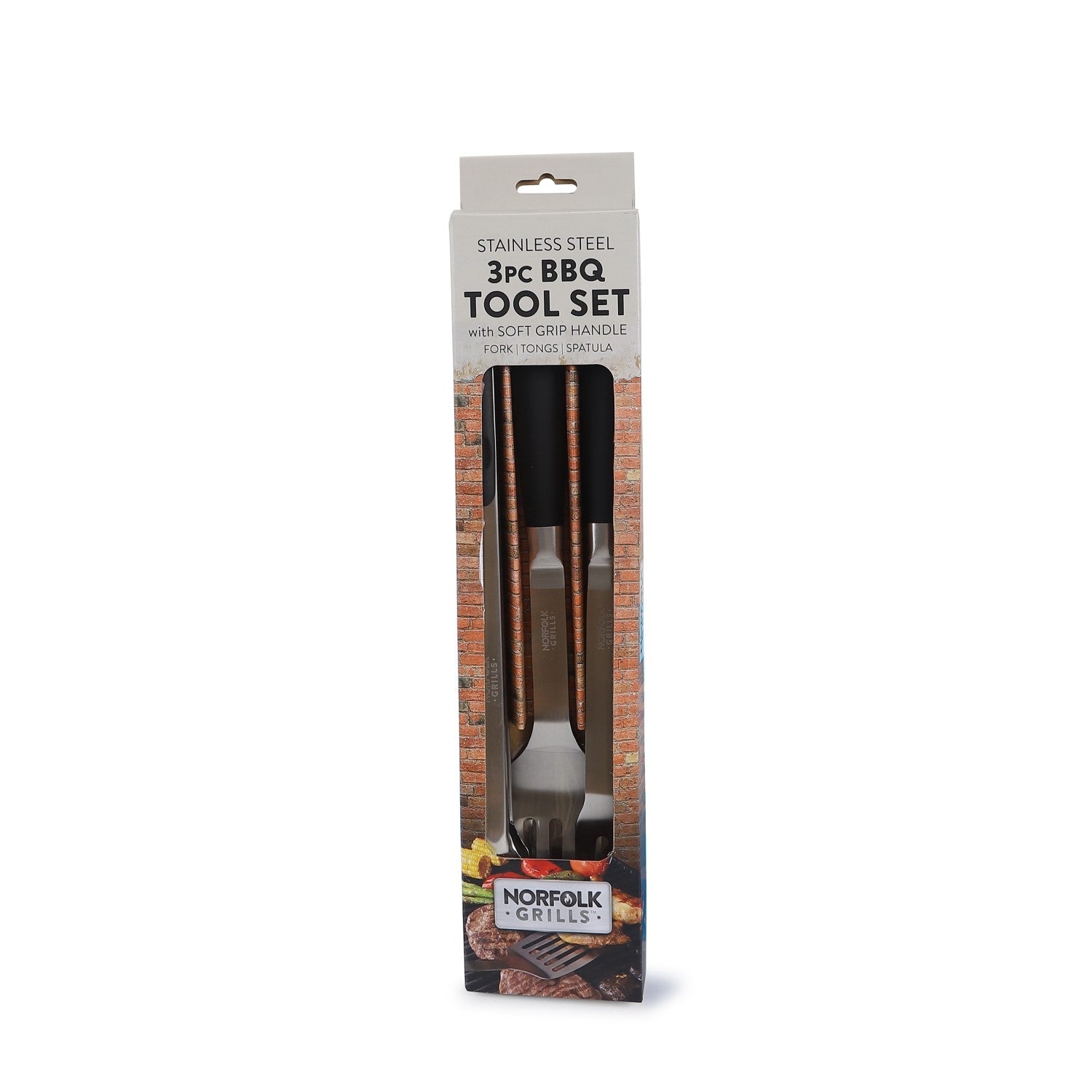 Norfolk Grills BBQ Tools Set 3 Piece Fork Tongs Spatula Norfolk Leisure