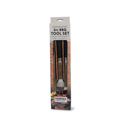 Norfolk Grills BBQ Tools Set 3 Piece Fork Tongs Spatula Norfolk Leisure
