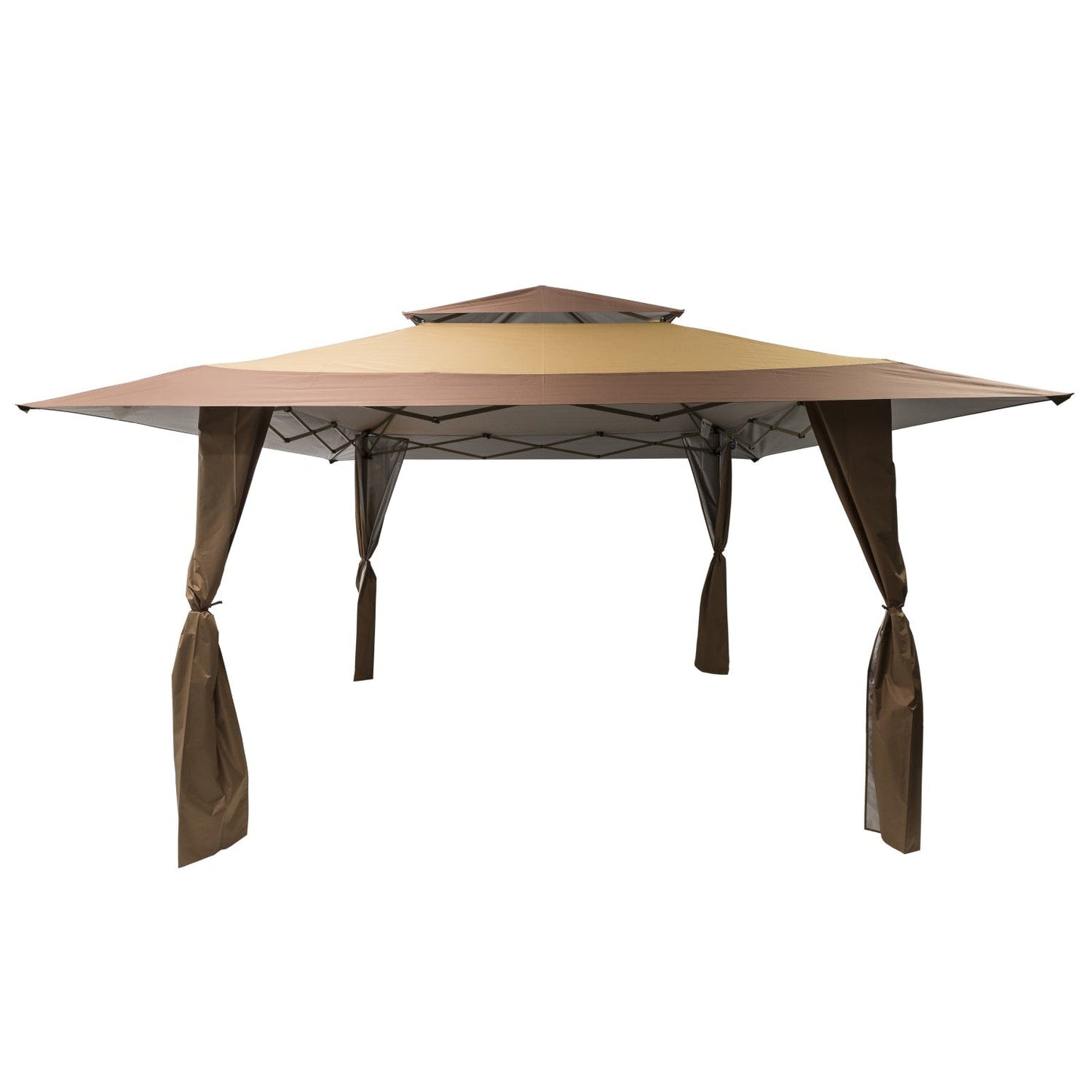 Norfolk Leisure - Pop Up Gazebo Sturdy Heavy Duty 4m x 4m Grey, Taupe and Brown Norfolk Leisure