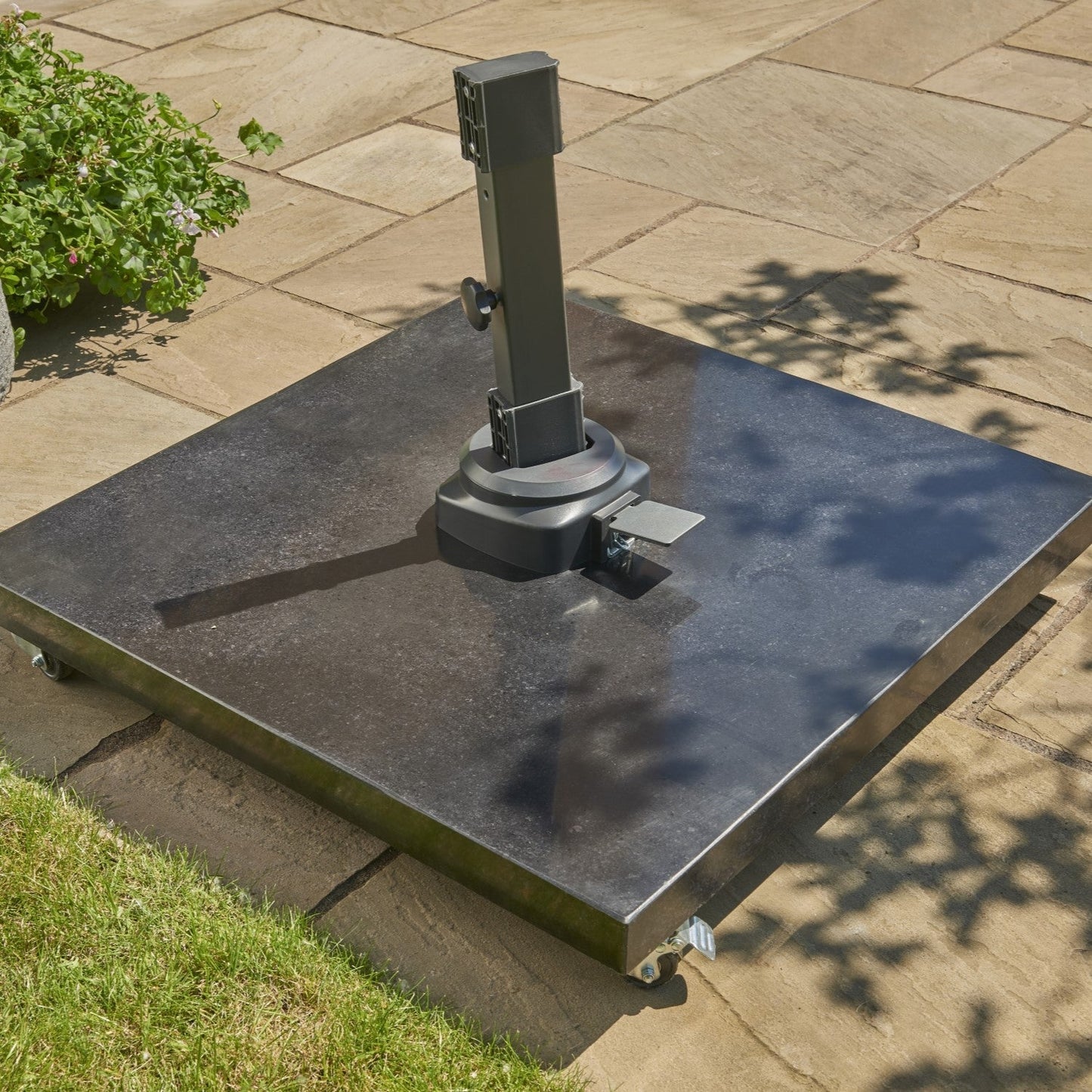 Norfolk Leisure Royce Junior Square Cantilever Parasol Package - 2.5m x 2.5m Umbrella + 80kg, 90kg or 100kg Base Stand - Taupe, Soft Grey or Carbon Norfolk Leisure