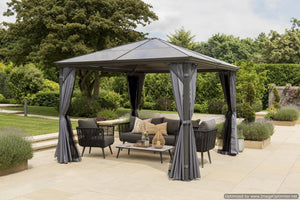 Norfolk Leisure Runcton Gazebo Square Rectangle High Quality Large - Anthracite and Grey Norfolk Leisure