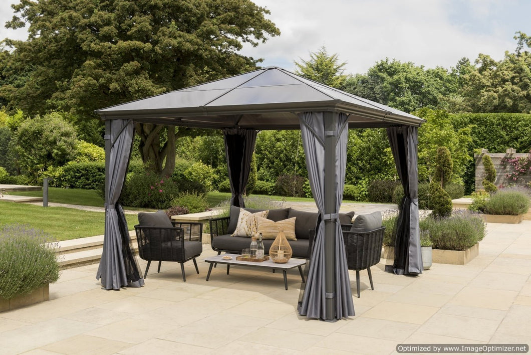 Norfolk Leisure Runcton Gazebo Square Rectangle High Quality Large - Anthracite and Grey Norfolk Leisure