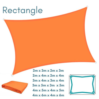 Rectangle Orange Sun Shade Sail - Water & UV Resistant Garden Canopy 2m x 3m, 3m x 4m, 3m x 5m, 4m x 5m, 4m x 6m Clara Shade Sails