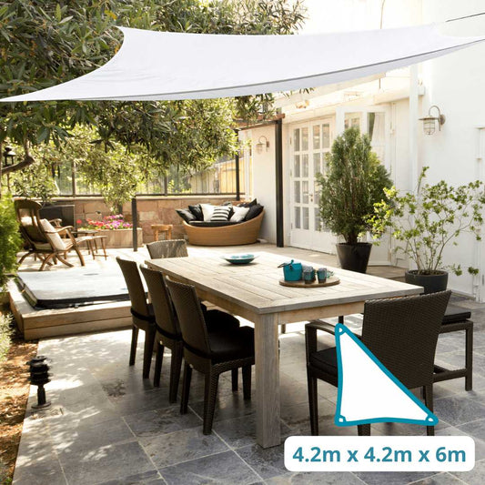 Exclusive Availability - Right Angled Triangle 4.2m - Clara Sun Shade Sail White Waterproof UV Garden Sun Canopy Awning Clara Shade Sails