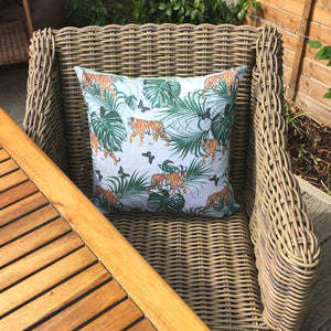 Tiger Water Resistant Garden Cushion Cover Scatter Pillow Cover Tropical Jungle Rainforest Clara Shade Sails